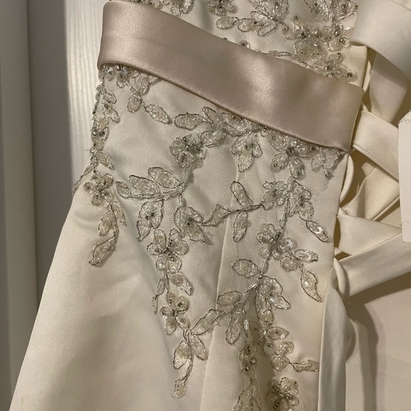 David’s Bridal Wedding Dress Ivory/Champagne Size 8 - Picture 9 of 14